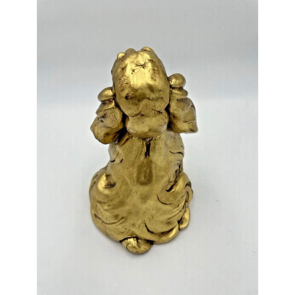 Vtg MCM Kay Finch California Pottery 846 ‎ Gold Leaf  Large Cocker Spanial Dog